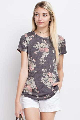 Casual Floral Print Top