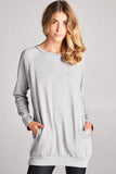 Loose fit, long sleeve, round neck tunic top