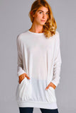 Loose fit, long sleeve, round neck tunic top