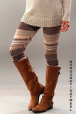 Multi Striped Sweater Knit Winter Leggings