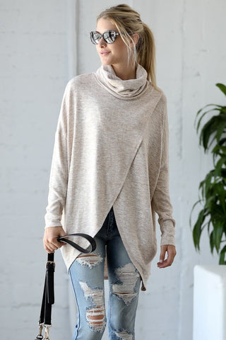 Long sleeve with turtle neck layered tunic top PREORDER