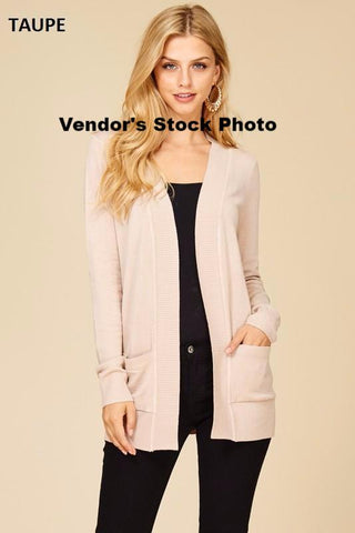 OPEN FRONT LONG SLEEVE CARDIGAN
